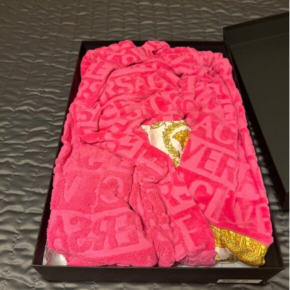 Versace Baroque Cotton pink Bathrobe - Picture 5 of 6